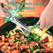5-Blade Herb Scissors – Multi-Blade Kitchen Herb Cutter & Chopper | Easy Herb Cutting Tool